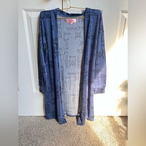 Juicy Couture Blue and White Knit Cardigan